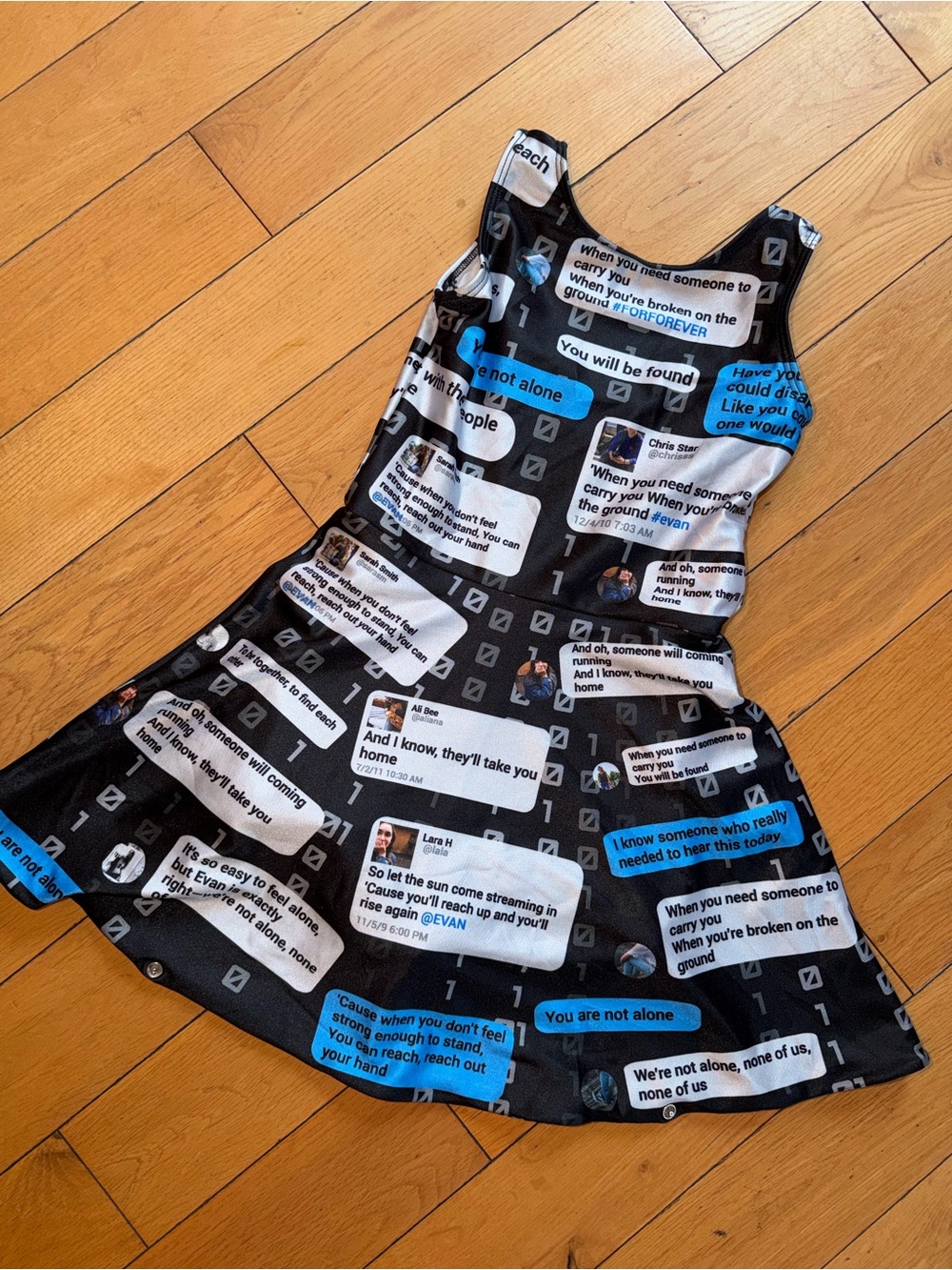 Dance Inked Dear Evan Hansen "Be Found" Convertible Tank Dress Youth Small